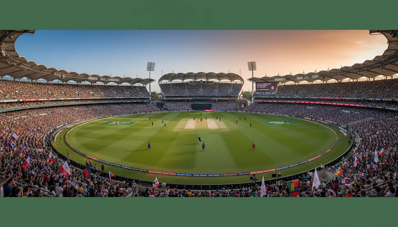 Cricketstadion panorama tijdens een groot internationaal toernooi